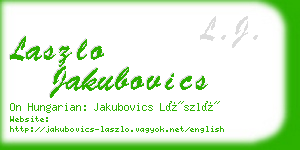 laszlo jakubovics business card